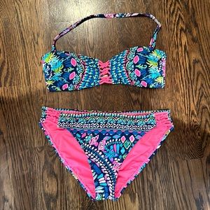 New Lilly Pulitzer Halter Bikini Top Size 6 Bottom Size 8